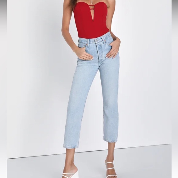 Flirty Obsession Wine Red Strapless Cutout Bodysuit - Picture 2 of 4